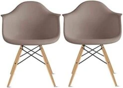 2xhome Modern Dining Side Chairs From Molded Plastic Armchair Shell With Natural Wooden Legs, White, Set Of 2 -Amazon Store 31KzI5OfasL. AC