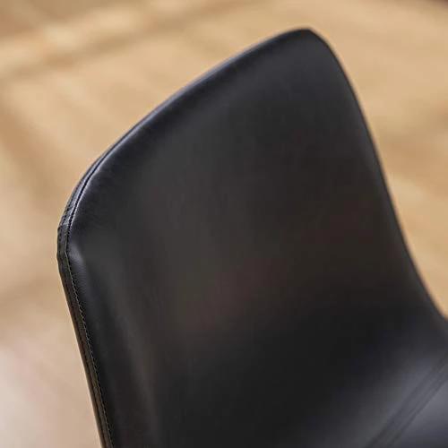 Walker Edison Douglas Urban Industrial Faux Leather Armless Counter Chairs, Set Of 2, Black 4 Walker Edison Douglas Urban Industrial Faux Leather Armless Counter Chairs, Set Of 2, Black - Image 2