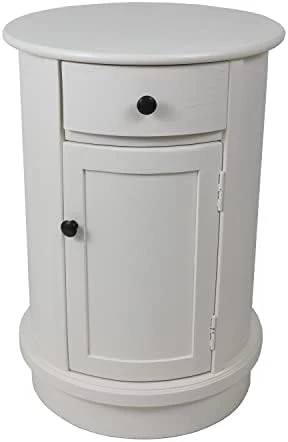 Decor Therapy Keaton Traditional Round Side Storage End Table, 26" X 17.75", Vintage Cherry 8 Decor Therapy Keaton Traditional Round Side Storage End Table, 26" X 17.75", Vintage Cherry - Image 6