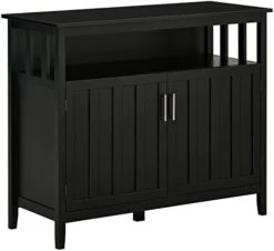HOMCOM Sideboard Buffet Cabinet, Kitchen Cabinet, Coffee Bar Cabinet With 2 Doors And Adjustable Shelves For Entryway Living Room, Black -Amazon Store 31LjVkE 82L. AC