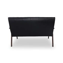 AODAILIHB Modern Wooden Leather 2-Seat Sofa, Sleek Minimalist Loveseat, Sturdy And Durable Loveseat Sofa Couch, Home Office Furniture (Black) -Amazon Store 31LjYvZdQoL