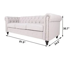 DRNCURN Chesterfield Sofa With Nail-Head For Living Room Office Sofa Set Modern Fabric Sofa Accent Tufted Chairs For Living Room -Amazon Store 31LkYMnHKtL