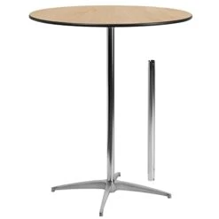 Flash Furniture Lars 36'' Round Wood Cocktail Table With 30'' And 42'' Columns