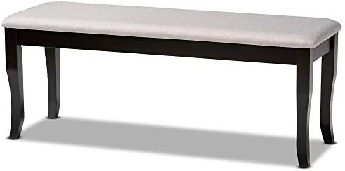 Baxton Studio Cornelie Modern And Contemporary Transitional Grey Fabric Upholstered And Walnut Brown Finished Wood Dining Bench 8 Baxton Studio Cornelie Modern And Contemporary Transitional Grey Fabric Upholstered And Walnut Brown Finished Wood Dining Bench - Image 6