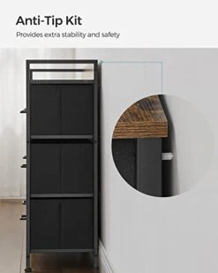 SONGMICS Dresser For Bedroom, Chest Of Drawers, 7 Fabric Drawers With Handles, Rustic Brown And Black ULTS137B01 -Amazon Store 31LsGOJt1aL