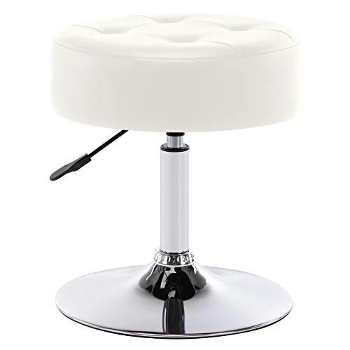 Duhome PU Leather Vanity Stool Makeup Stool Vanity Chair Height Adjustable Swivel Stool Round Ottoman White 3 Duhome PU Leather Vanity Stool Makeup Stool Vanity Chair Height Adjustable Swivel Stool Round Ottoman White