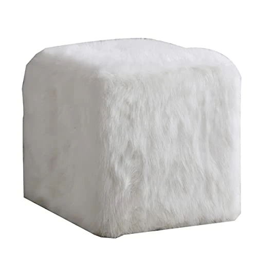 Homepop Home Decor | Faux Fur Pouf Ottoman | Pouf Ottomans For Living Room & Bedroom | Decorative Home Furniture(White) 3 Homepop Home Decor | Faux Fur Pouf Ottoman | Pouf Ottomans For Living Room & Bedroom | Decorative Home Furniture(White)
