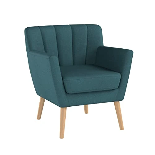 Christopher Knight Home Merel Mid Century Modern Fabric Club Chair, Dark Teal/Natural 3 Christopher Knight Home Merel Mid Century Modern Fabric Club Chair, Dark Teal/Natural