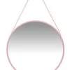 Infinity Instruments Franc Large 18 Inch Round Wall Mirror With Chain, Easy-to-Hang Circular Wall Mirror With Durable Metal Chain, Add Fashion To Any Room, Pink