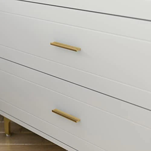 Homsee Modern Dresser Storage Chest With 3 Drawers, Glass Top & Jewelry Organizer, Wood Dresser Chest With Metal Legs For Bedroom, Living Room & Hallway, White (31.5”L X 15.7”W X 28.7”H) 7 Homsee Modern Dresser Storage Chest With 3 Drawers, Glass Top & Jewelry Organizer, Wood Dresser Chest With Metal Legs For Bedroom, Living Room & Hallway, White (31.5”L X 15.7”W X 28.7”H) - Image 5