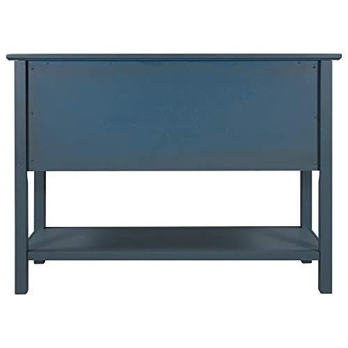 LUMISOL Rustic Buffet Sideboard Table Console Table, Kitchen Cabinet With Two Drawers, Two Cabinets And 1 Shelf For Living Room (Blue) 6 LUMISOL Rustic Buffet Sideboard Table Console Table, Kitchen Cabinet With Two Drawers, Two Cabinets And 1 Shelf For Living Room (Blue) - Image 4
