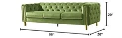 Acanva Collection Chesterfield Vintage Tufted Velvet Living Room Sofa, Couch, Mint Green -Amazon Store 31NF27mN1rL