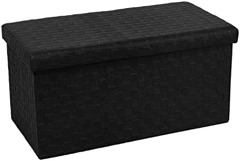 B FSOBEIIALEO Folding Storage Ottoman, Faux Leather Footrest Seat Long Ottomans Bench Storage Box Chest, Black 30"x15"x15" 13 B FSOBEIIALEO Folding Storage Ottoman, Faux Leather Footrest Seat Long Ottomans Bench Storage Box Chest, Black 30"x15"x15" - Image 11