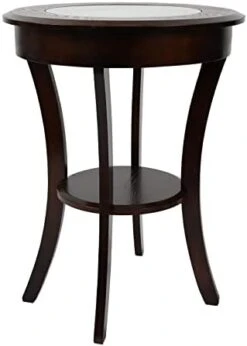 ECOMEX Round Wood Side Table, 20 Inch Wood Curved Legs Living Room Table With Storage Shelf With Intersecting Pedestal Base, Black End Tables For Kitchen, Dining Room, Bedroom, Coffee Bar, Sofa -Amazon Store 31NO9u0rL. AC