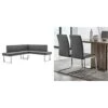 Armen Living Amanda Sectional In Grey Faux Leather And Chrome Finish & Amanda Dining Grey Faux Leather With Chrome Finish Kitchen & Dining Chair - Set Of 2, Height 1 Armen Living Amanda Sectional In Grey Faux Leather And Chrome Finish & Amanda Dining Grey Faux Leather With Chrome Finish Kitchen & Dining Chair - Set Of 2, Height -Amazon Store 31NOHnebqpL