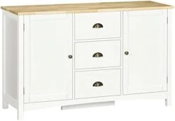 HOMCOM Sideboard Buffet Cabinet, Retro Kitchen Cabinet, Coffee Bar Cabinet With Rubber Wood Top, Drawers, Adjustable Shelves For Living Room, Entryway, Gray 17 HOMCOM Sideboard Buffet Cabinet, Retro Kitchen Cabinet, Coffee Bar Cabinet With Rubber Wood Top, Drawers, Adjustable Shelves For Living Room, Entryway, Gray -Amazon Store 31NXOofEYgL. AC