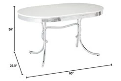 Coaster Retro Oval Dining Table White And Chrome -Amazon Store 31NjYEQROJL