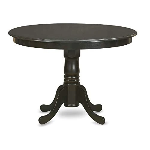 East West Furniture HLLY5-CAP-LC 5 Piece Kitchen Table Set For 4 Includes A Round Dining Room Table With Pedestal And 4 Faux Leather Upholstered Dining Chairs, 42x42 Inch, Cappuccino 5 East West Furniture HLLY5-CAP-LC 5 Piece Kitchen Table Set For 4 Includes A Round Dining Room Table With Pedestal And 4 Faux Leather Upholstered Dining Chairs, 42x42 Inch, Cappuccino - Image 3
