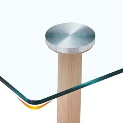 Glass Dining Table - Rectangle Kitchen Table Home Office Table Writing Table Desk With Tempered Glass Top Modern Dining Room Table, Metal Legs -Amazon Store 31Nq8c6qVhL