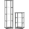 Home Square 2 Piece Glass Curio Cabinet Set With 4 Shelf And 3 Shelf In Black