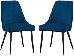 Amazon Brand – Rivet Modern High-Back Padded Dining Chair, Set Of 2, 19.5"D, Blue 11 Amazon Brand – Rivet Modern High-Back Padded Dining Chair, Set Of 2, 19.5"D, Blue -Amazon Store 31OALbSUcL. AC
