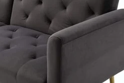 Morden Fort Velvet Futon Sofa Bed For Living Room, 68" Convertible 3 Adjustable Couch Loveseat With Metal Leg Grey -Amazon Store 31ONhbEr2yL