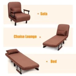 KOMFOTT Convertible Chair Bed, Tri-Fold Sofa Bed With 5-Position Adjustable Backrest & Pillow, Leisure Chaise Lounge Couch With Sturdy Steel Frame For Home & Office, Comfortable Sleeper Chair (Coffee) 16 KOMFOTT Convertible Chair Bed, Tri-Fold Sofa Bed With 5-Position Adjustable Backrest & Pillow, Leisure Chaise Lounge Couch With Sturdy Steel Frame For Home & Office, Comfortable Sleeper Chair (Coffee) -Amazon Store 31ORBYb9QgL