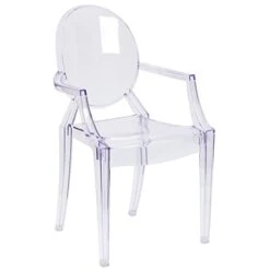 Flash Furniture Ghost Chair With Arms In Transparent Crystal