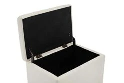 Wovenbyrd Classic 24-Inch Wide Rectangular Tufted Storage Ottoman Footstool With Hinged Lid, Cream Fabric -Amazon Store 31OkwFfRQlL