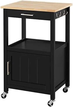 Yaheetech Rolling Kitchen Island With Single Door Cabinet And Storage Shelf, Kitchen Cart With Drawer On Swivel Wheels For Dining Room/Living Room, 18"x22"x35"H, White -Amazon Store 31P3Xkb3GfL. AC