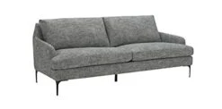 Amazon Brand – Rivet Modern Sofa Couch With Metal Legs, 85"W, Dark Gray