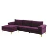 Casa Andrea Milano Modern Large Velvet Fabric Sectional Sofa Couch With Extra Wide Chaise Lounge With Golden Legs, L Shaped, Purple 1 Casa Andrea Milano Modern Large Velvet Fabric Sectional Sofa Couch With Extra Wide Chaise Lounge With Golden Legs, L Shaped, Purple -Amazon Store 31P4P2akN8L