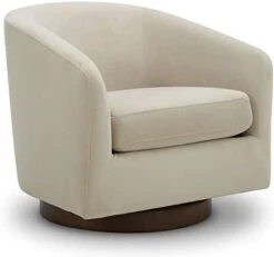 CHITA Swivel Accent Chair Armchair, Round Barrel Chairs In Performance Fabric For Living Room Bedroom, Ivory -Amazon Store 31PBzGcBzbL. AC