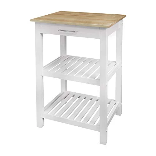 Casual Home Sunrise (Small) With Solid Harvest Hardwood Top Kitchen Island, 22.75"W, Natural&White 3 Casual Home Sunrise (Small) With Solid Harvest Hardwood Top Kitchen Island, 22.75"W, Natural&White