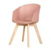 South Shore Flam Chair With Wooden Legs, 1, Pink And Wood