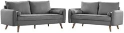 Modway Revive Upholstered Fabric Sofa And Loveseat Set, Beige -Amazon Store 31PfVaotL. AC