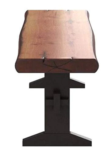 Burnham Two-Tone Live Edge Dining Bench With Trestle Base Natural Honey And Espresso 6 Burnham Two-Tone Live Edge Dining Bench With Trestle Base Natural Honey And Espresso - Image 4