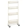 SONGMICS Slim Storage Cart, 4-Tier Slide-Out Trolley For Small Spaces, Bathroom And Kitchen, With Wire Baskets, Space Saving, Easy Assembly, White UBSC065W01, 15.9 X 5.3 X 35.7 Inches -Amazon Store 31Pyxz3EWhL