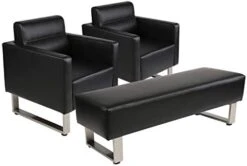 Dporticus Modern PU Leather Dining Room Bench Upholstered Padded Seat,Black -Amazon Store 31Q8GUdw50L. AC