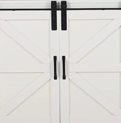 PHI VILLA Farmhouse Coffee Bar Cabinet - Sliding Barn Door Kitchen Sideboard Buffet Storage Cabinet… -Amazon Store 31QDuWALYRS