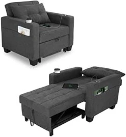 DURASPACE Futon Sofa Bed, 3 In 1 Convertible Sofa Chair Bed, Adjustable Backrest Chair, Chaise Lounge With USB Ports, Cup Holder, Side Pocket, Storage Box For Living Room (Light Gray Linen) 26 DURASPACE Futon Sofa Bed, 3 In 1 Convertible Sofa Chair Bed, Adjustable Backrest Chair, Chaise Lounge With USB Ports, Cup Holder, Side Pocket, Storage Box For Living Room (Light Gray Linen) -Amazon Store 31QQmQ6tSEL. AC 1