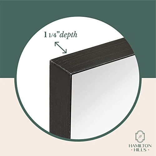 Hamilton Hills 24x36 Inch Black Brushed Metal Framed Vanity Mirrors For Wall | Rectangular Square Corner Glass Panel Wall Mirror | Deep Set Design Bathroom Vanity Mirror Hangs Horizontal Or Vertical 5 Hamilton Hills 24x36 Inch Black Brushed Metal Framed Vanity Mirrors For Wall | Rectangular Square Corner Glass Panel Wall Mirror | Deep Set Design Bathroom Vanity Mirror Hangs Horizontal Or Vertical - Image 3