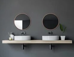 Talos Noble Design Round Mirror With Copper-Coloured Aluminium Frame, Ø 60 Cm -Amazon Store 31QksAptBFL