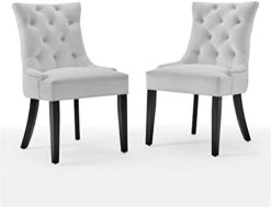 Modway Regent Tufted Performance Velvet Dining Side Chairs - Set Of 2, Teal -Amazon Store 31QlW1g4bVL. AC