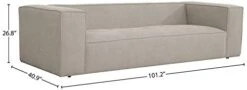 Amazon Brand – Rivet Thomas Modern Upholstered Sofa Couch, 101.2"W, Grey -Amazon Store 31Qpm37EcRL