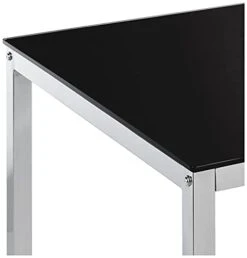 InRoom Designs Kings Brand Furniture - Rectangle Modern Dining Table With Glass Top, Chrome Base, -Amazon Store 31R1NOCQnmS