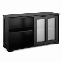Giantex Buffet Sideboard, Wood Credenza With Sliding Doors, Storage Cabinet With Adjustable Shelf, Modern Console Table, Kitchen Cupboard, Buffet Pantry, Living Room Dining Room Furniture (Black) -Amazon Store 31RCaPlhZGL