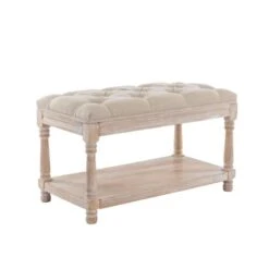 Janoray Farmhouse Storage Bench Wooden Entryway Linen Upholstered Ottoman Button Tufted Bench For Bedroom End Of Bed Hallway Organizer, Beige, 32 Inch 21 Janoray Farmhouse Storage Bench Wooden Entryway Linen Upholstered Ottoman Button Tufted Bench For Bedroom End Of Bed Hallway Organizer, Beige, 32 Inch -Amazon Store 31RHZ5ud65L