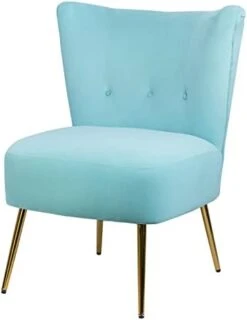 MOJAY Modern Fabric Linen Armless Love Seats Sofa, Couch For Living Room Furniture With Golden Legs For Bedroom,Small Spaces -Amazon Store 31RU2ToxRCL. AC