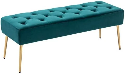 Duhome Button-Tufted Ottoman Bench, Upholstered Bedroom Benches Leather Footrest Stool Accent Bench For Entryway Dining Room Living Room Bedroom End Of Bed, Yellowish Brown 7 Duhome Button-Tufted Ottoman Bench, Upholstered Bedroom Benches Leather Footrest Stool Accent Bench For Entryway Dining Room Living Room Bedroom End Of Bed, Yellowish Brown - Image 5